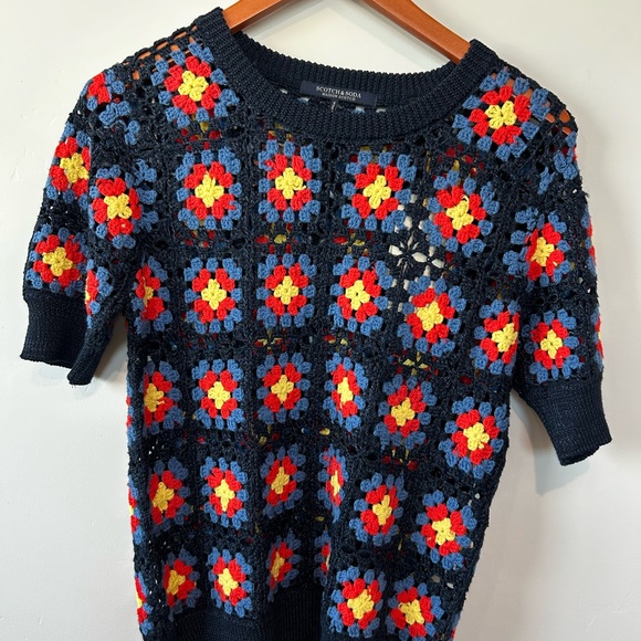 Scotch & Soda Lianne Crochet Sweater Tee Size Large - Picture 1 of 7